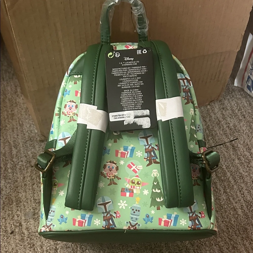 NWT Loungefly Star Wars Backpack - Green and Brown Christmas